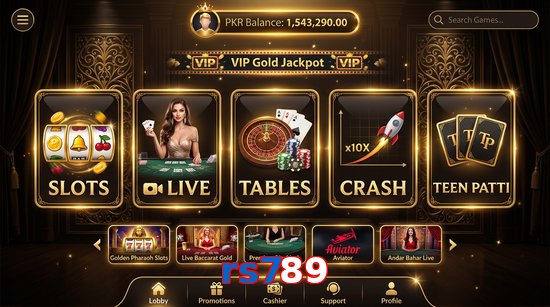 Main screen of Rs789 casino page for PK players