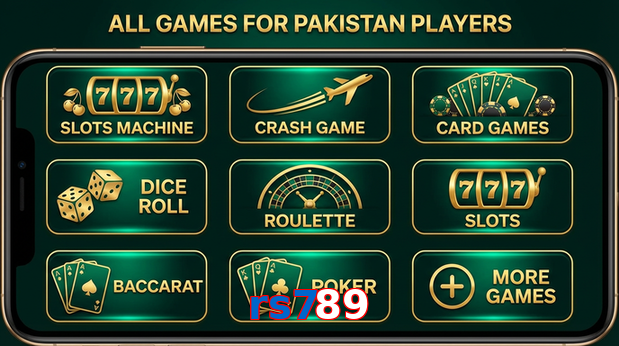 Main screen of Rs789 games page for PK players